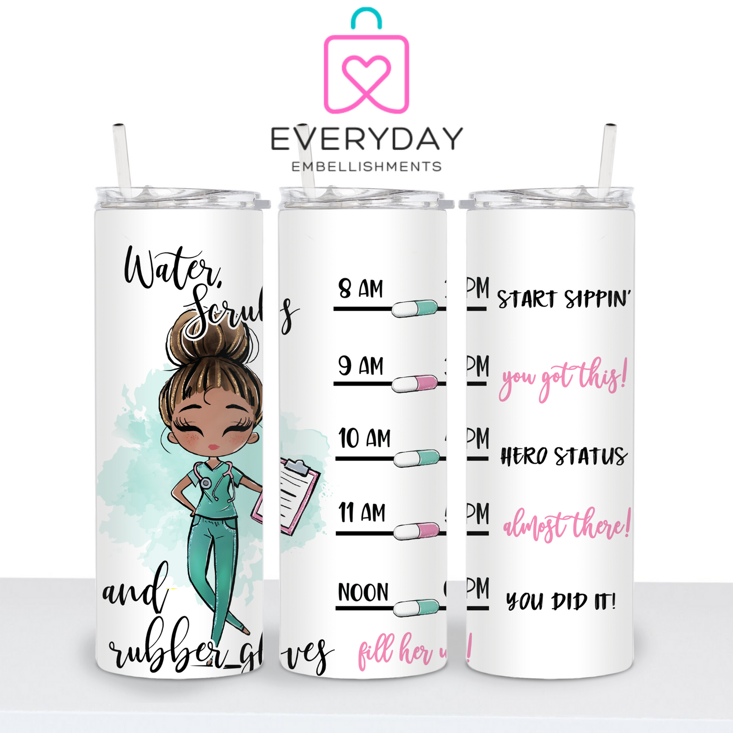 Water, Scrubs & Rubber Gloves 20 oz Tumbler